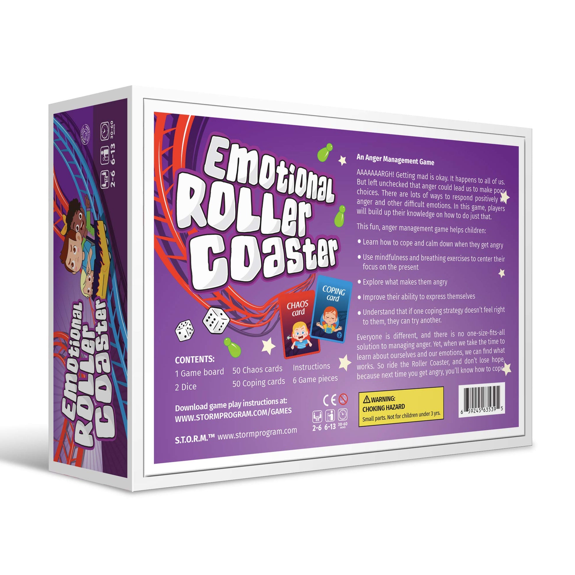 Emotional Rollercoaster | Anger Management Board Game For Kids & Families | Therapy Learning Resources | Anger Control Card Game | Emotion Board Games