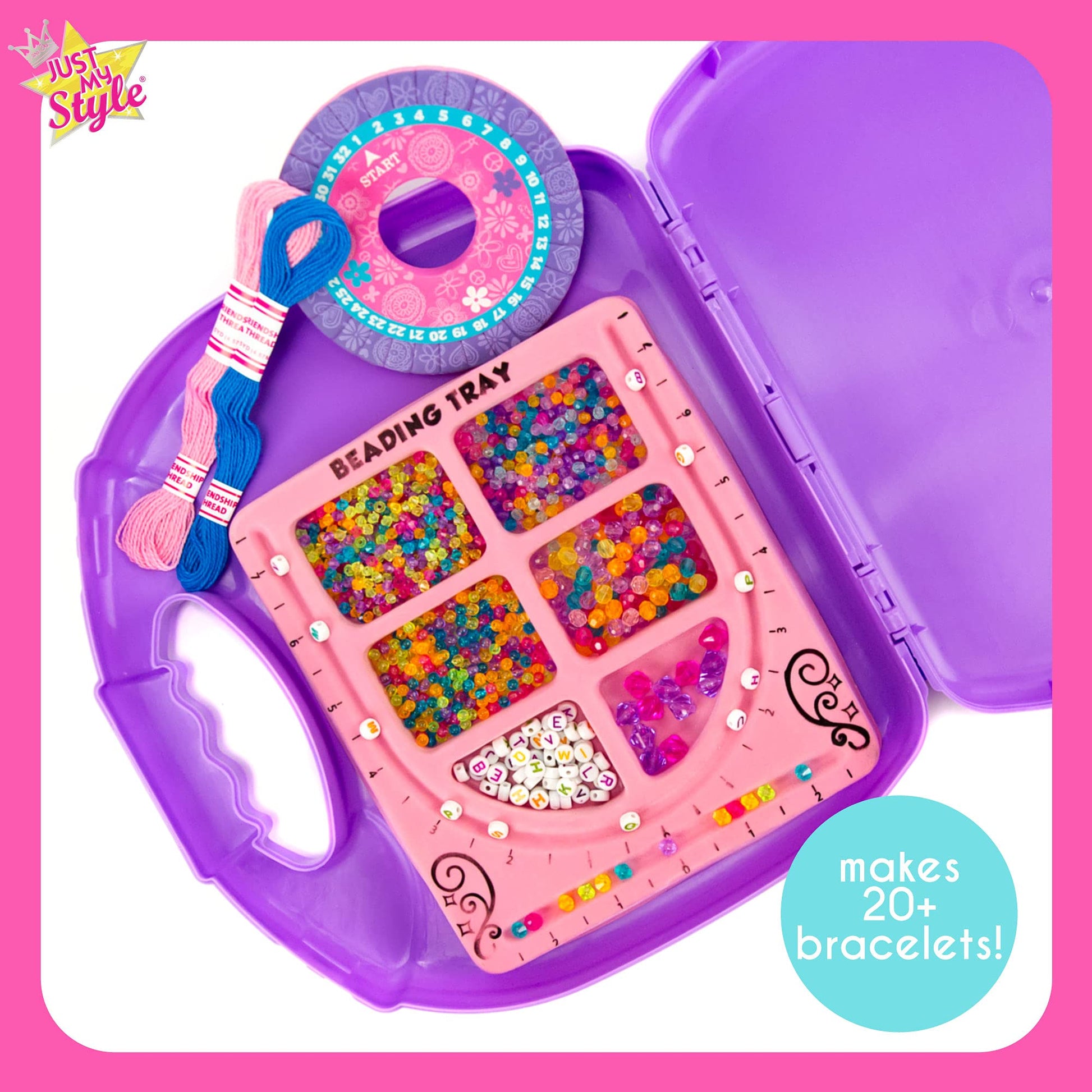 Just My Style My Very Own Jewelry Studio, Personalized Bracelet Making Kit With 1700+ Beads, Bead Kit Great for On-The-Go, Travel DIY Custom