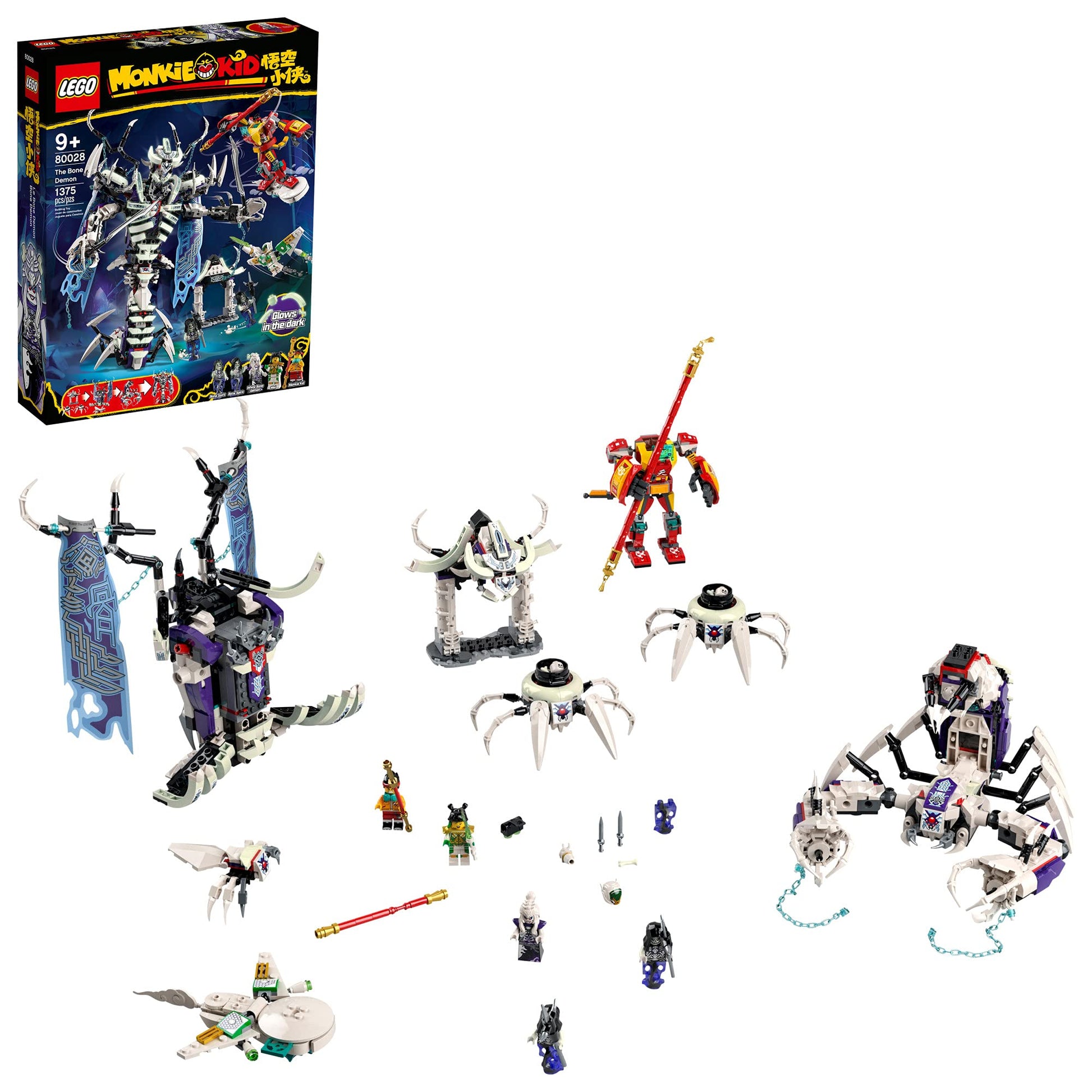 LEGO Monkie Kid The Bone Demon 80028 Creative Toy Building Kit; Awesome Play-as-You-Build Set for Kids (1,375 Pieces)
