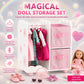 Emily Rose 18 Inch Doll Clothes Storage Wardrobe Closet Organizer - Floral