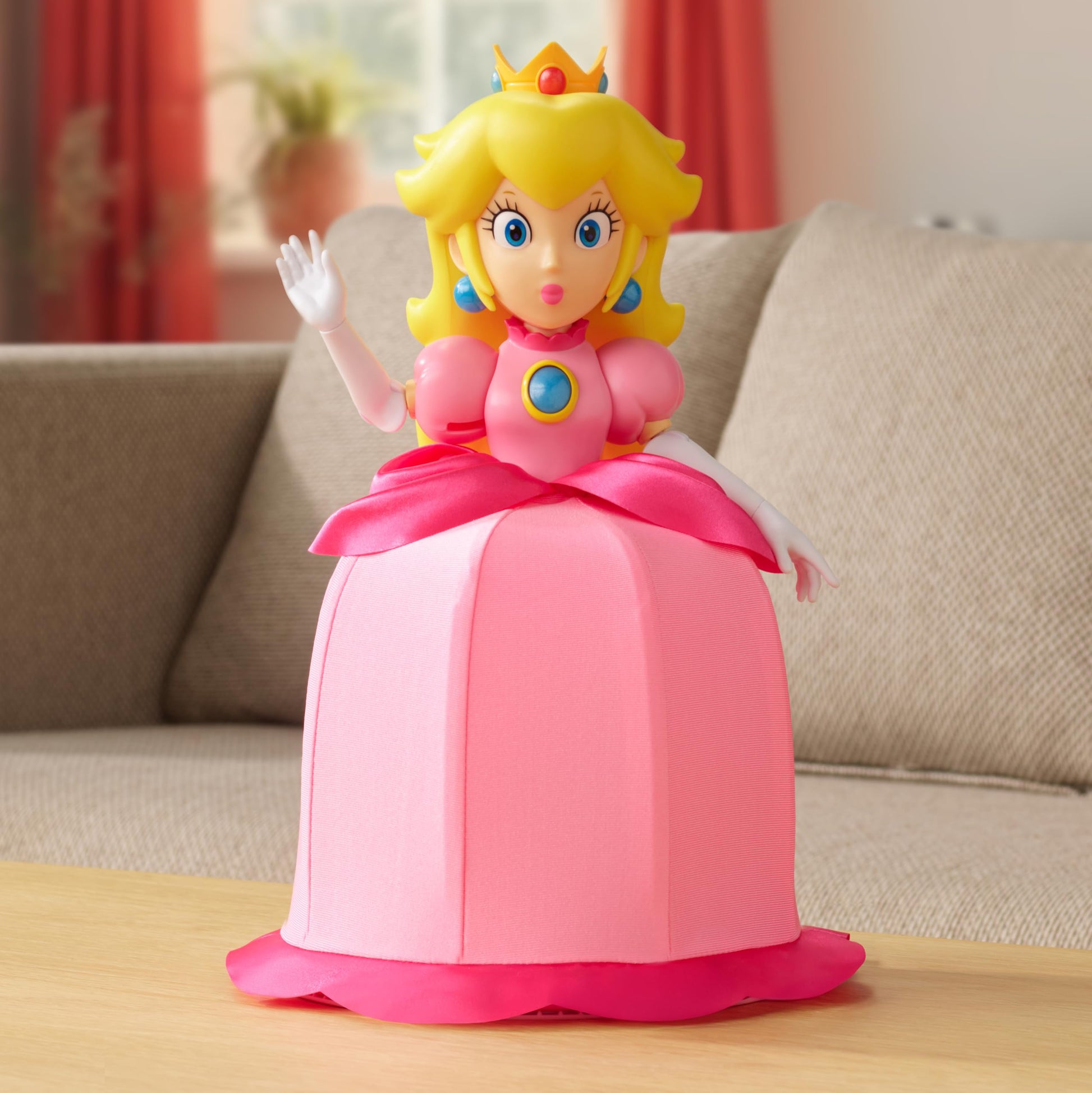Super Mario Yours Truly, Princess Peach Collectible Action Figure Doll Stands Approximately 12 Inches TalI, with 6 Points of Articulation, 25+ Video