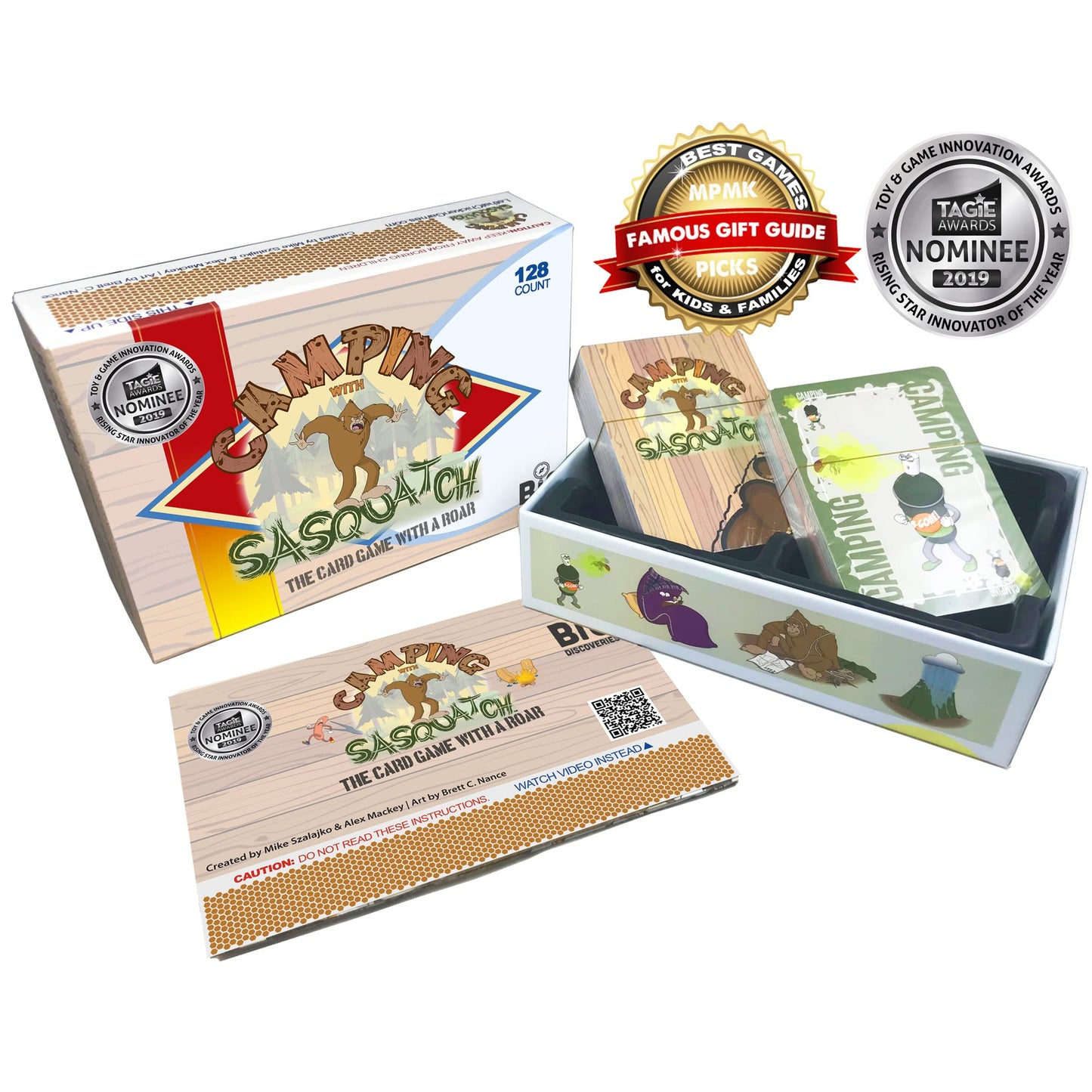 Camping with Sasquatch by Big Discoveries - A 128-Count Family Card Game with a Roar! | Fun Rummy Meets Slapjack Card Games for Kids, Teens, Adults
