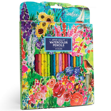 eeBoo: Seaside Garden Watercolor Pencils - 24 Artist-Quality Colors for Drawing, Sketching & Watercolor, Arts and Craft Supplies for Adults