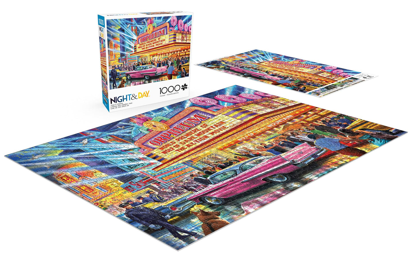 Buffalo Games - Night & Day 1960s Cinema - 1000 Piece Puzzle for Adults
