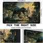 Playmat for MTG Dinosaur Magic Play Mat 24x14 Inch Card Game Mat for Magic The Gathering TCG PTCG Playmat with Free Storage Bags Non-Slip Backing