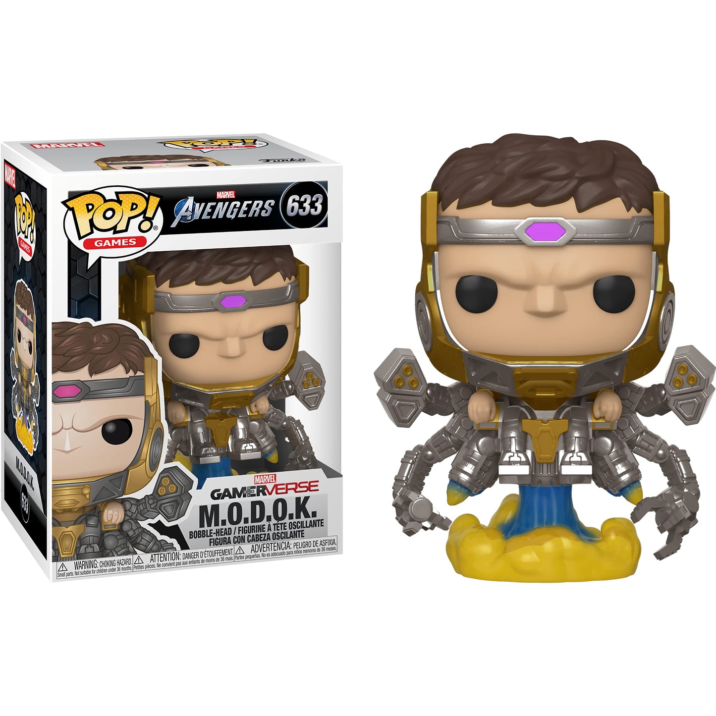 M.O.D.O.K.: Fun ko P o p ! Games Vinyl Figurine Bundle with 1 Compatible 'ToysDiva' Graphic Protector (633-47814 - B)