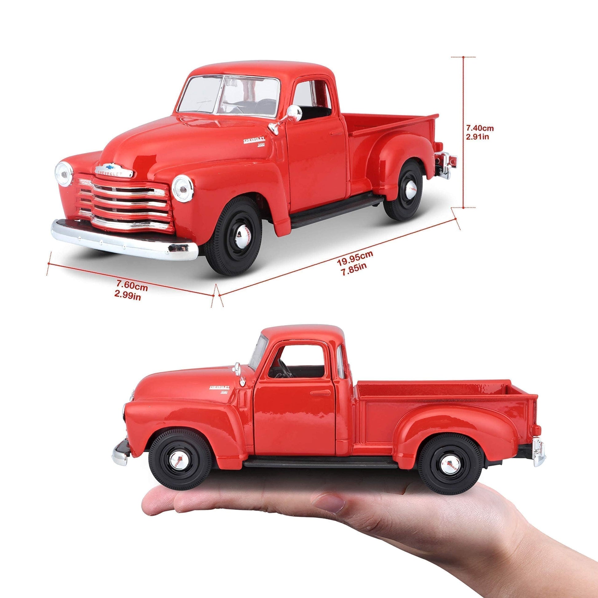 Maisto 1:25 Scale 1950 Chevrolet 3100 Pickup Diecast Truck Vehicle (Colors May Vary) , Red