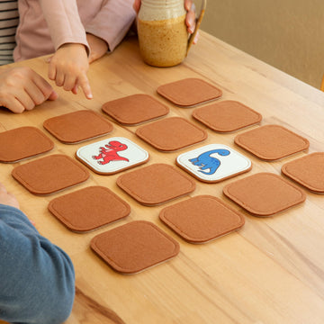 Peapod Play Felt Dinosaur Matching Game for Toddlers - Dino Memory Game & Flash Cards - Soft and Safe for Ages 1+ - Montessori Preschool Learning