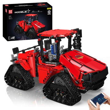 Mould King 18020 Tractor Building Set, Remote Control Crawler Tractors Toy with 4 Motors, Buildabe Farm Vehicle to Play, Construction Car Model