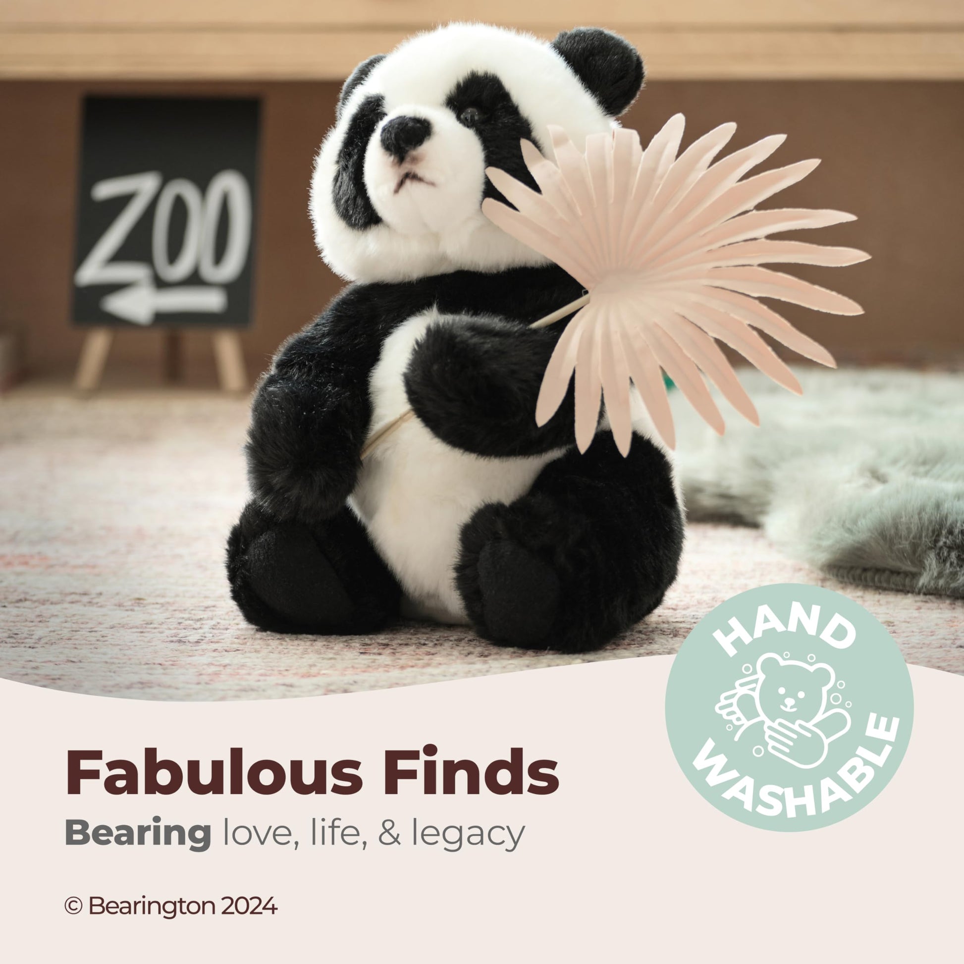 Bearington Tux Panda Stuffed Animal - 11" Soft Plush Panda Bear Toy with Floppy Body and Weighted Bean Bags - Cuddly Bear Plush and Adorable Stuffed
