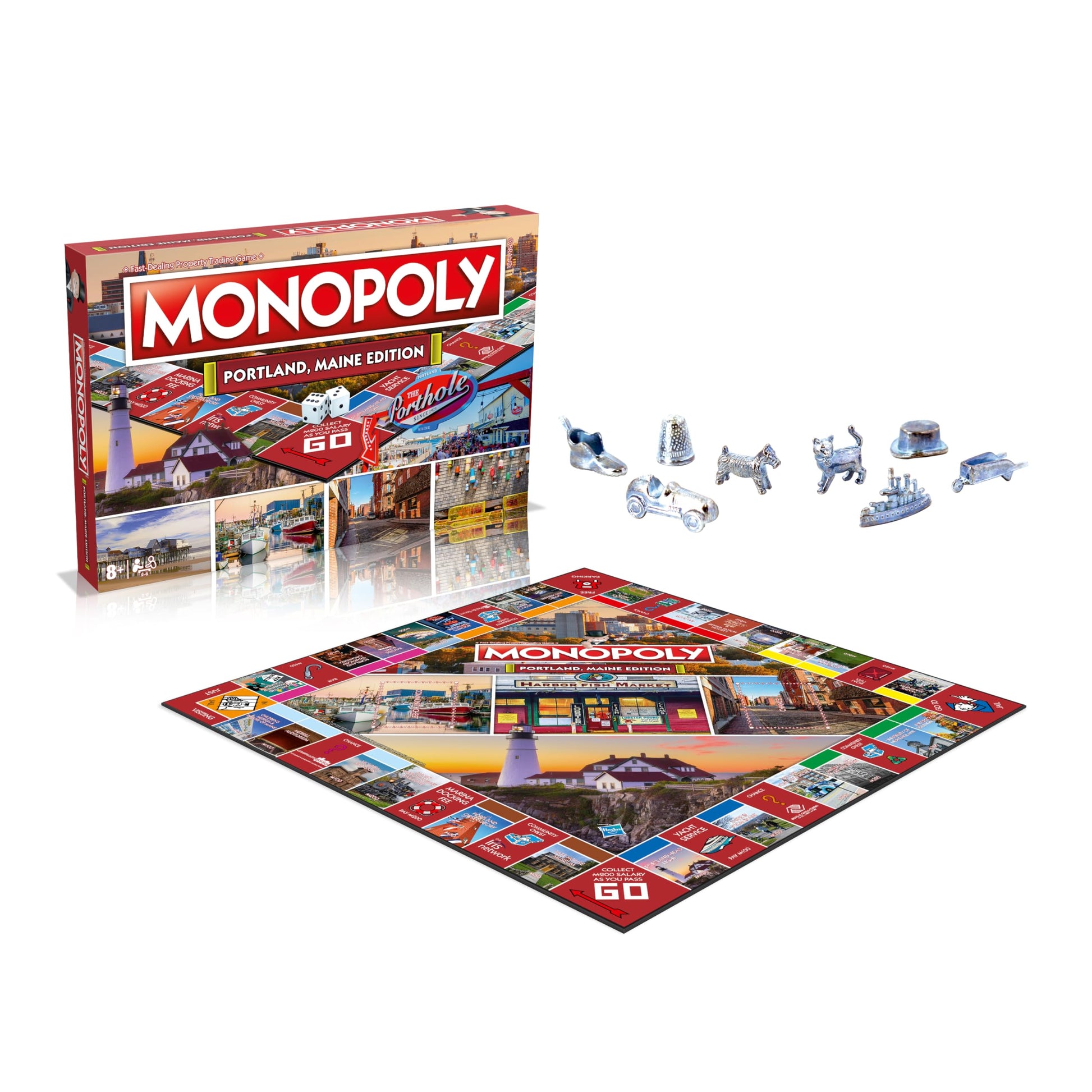Monopoly Board Game Portland ME Edition: 2-6 Players Family Board Games for Kids and Adults, Board Games for Kids 8 and up, for Kids and Adults, Ideal