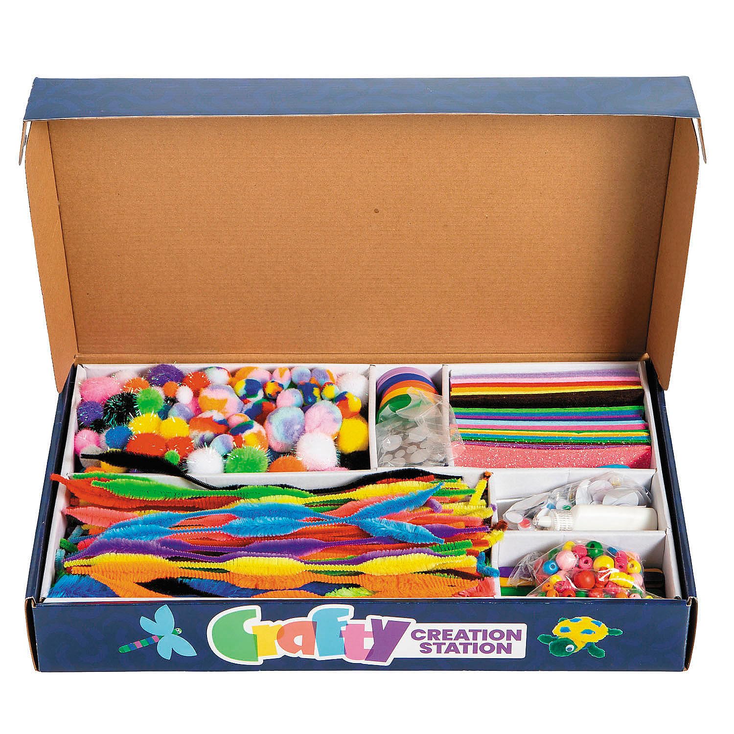 Fun Express 10 3/4" x 17 1/2" Crafty Creation Station Craft Supplies Box