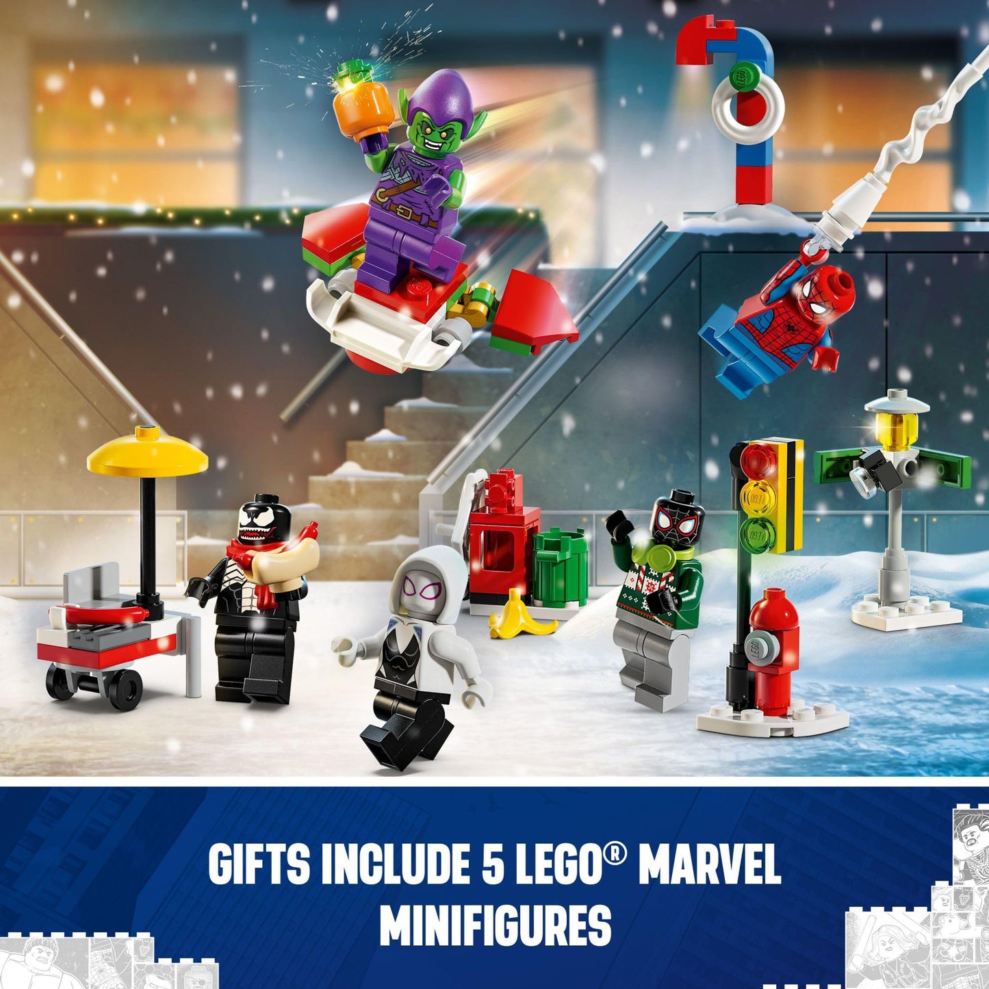 LEGO Marvel Spider-Man Advent Calendar 2024 for Kids - Christmas Advent Calendar with Mini Builds & 5 Minifigures, Ages 7+ - Spider-Man Toy for Boys &