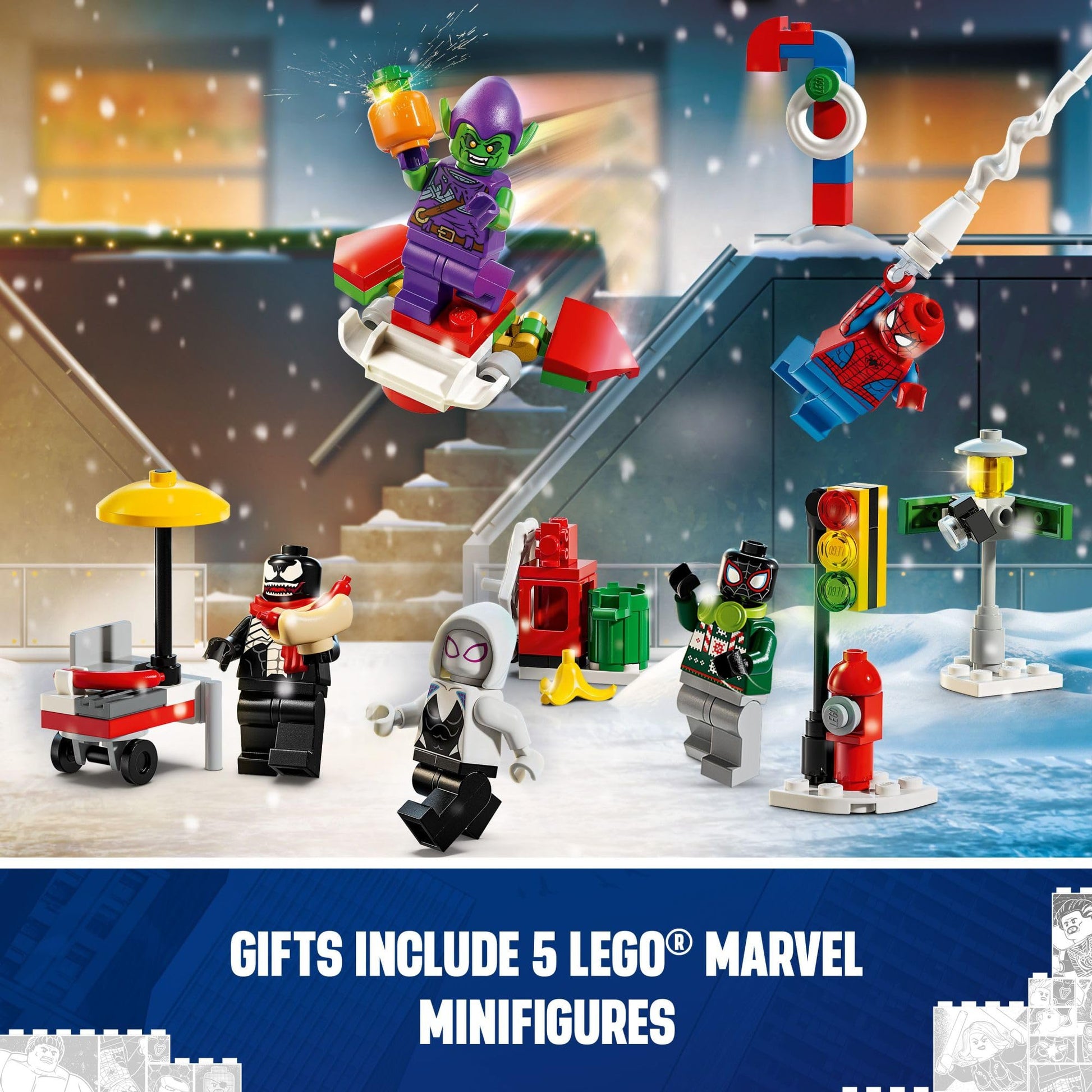 LEGO Marvel Spider-Man Advent Calendar 2024 for Kids - Christmas Advent Calendar with Mini Builds & 5 Minifigures, Ages 7+ - Spider-Man Toy for Boys &