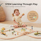 OOOK Multi-Scenario Wooden Train Set,All Wood Accessories Train Set for Toddlers 3 Years Old, Multi-Scenario Train Toy for 3 4 5 Years Old Girls