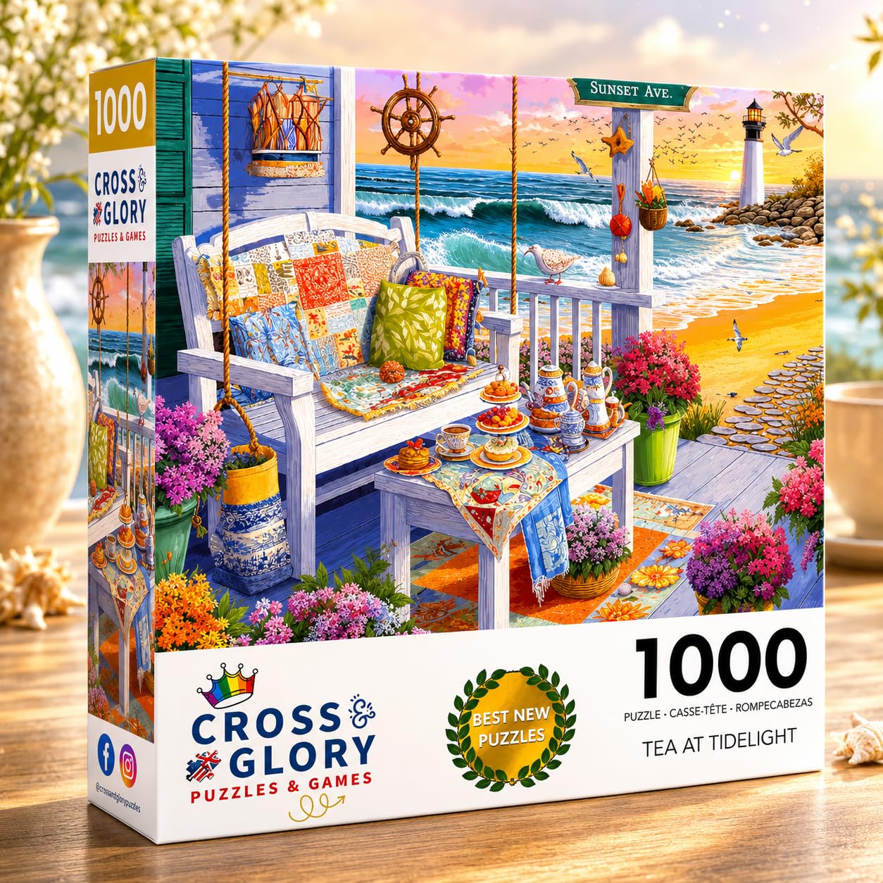 Cross & Glory | 1000 Piece Jigsaw Puzzles for Adults | Tea at Tidelight