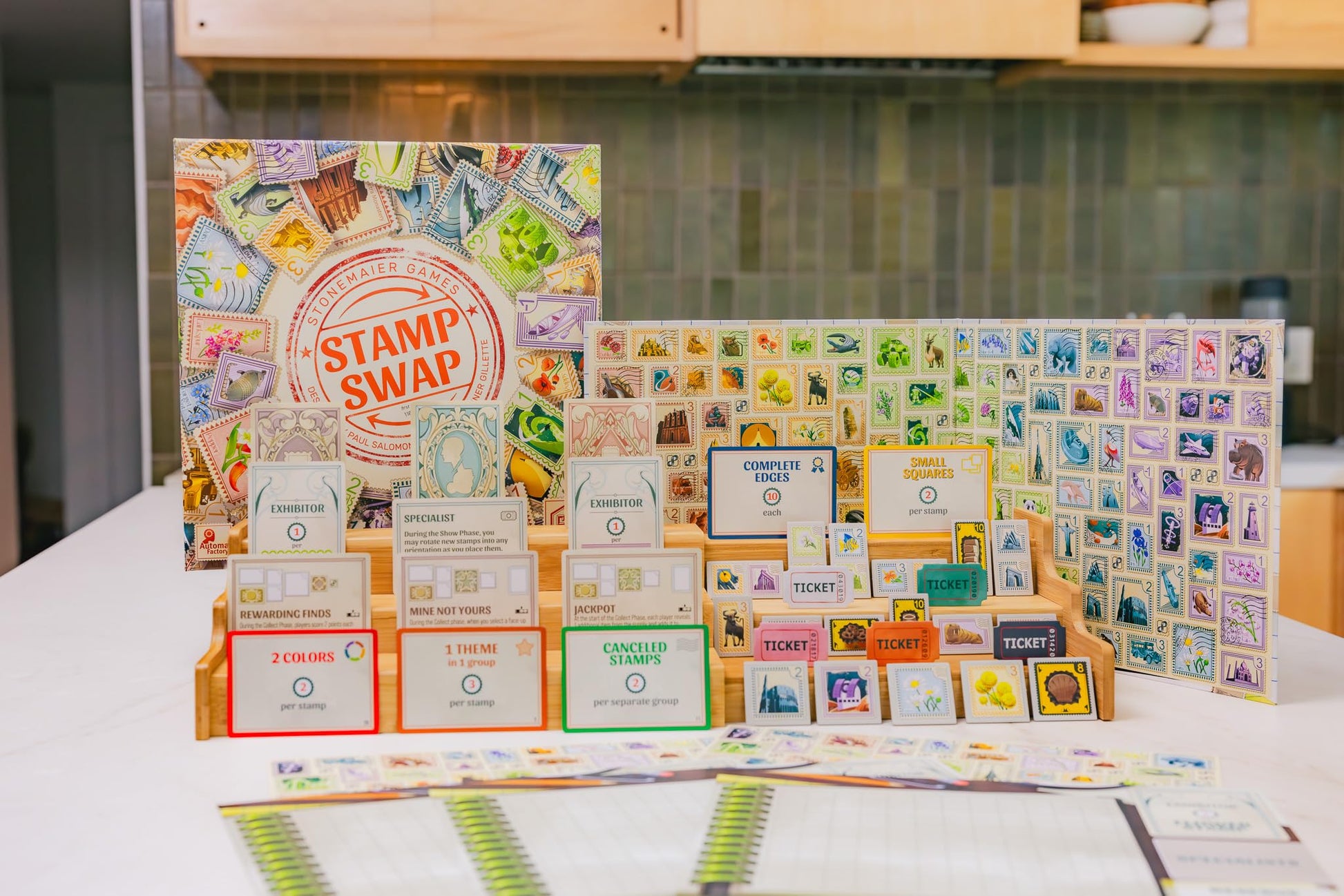 Stonemaier Games: Stamp Swap by Paul Salomon | A Competitive Stamp Collecting Strategy Board Game for Adults & Family | Curate the Most Well-Focused