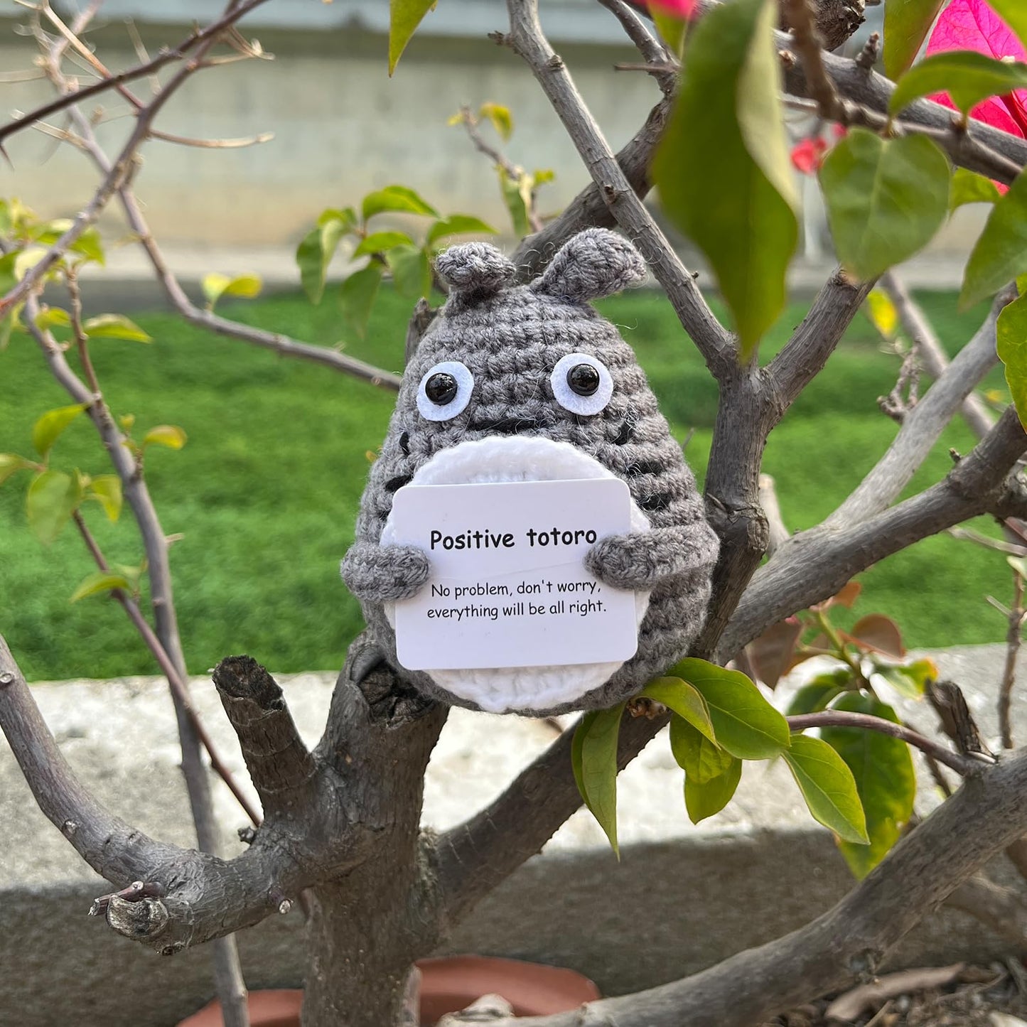 PLWalker Emotional Support Totoro Animals Gifts for Men Women, Positive Crochet Crocheted Totoro Plush Plushies Home Decor
