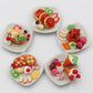 Miniature Dessert Plate Set - 5 Assorted Handmade Clay Treats with Pancakes, Waffles & Ice Cream - 1:6 Scale Dollhouse Food on 1-Inch Ceramic Plates