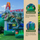 XJUMP 34ft Dinosaur Rental Grade 15oz PVC Inflatable Bouncer Slide with Pool