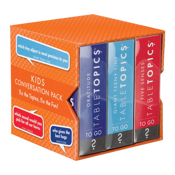 TableTopics Kids Conversation Pack for Families with Young Children, 120 Engaging Question Cards for Dinner & Classrooms, Boxed Set of 3 Topics