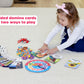 Jasey's Toy Chest 4-in-1 Learn & Play Pack | Puzzle Cards, Dominoes, Teaching Clock & Shoe Tying Activity Set | Educational Toy for Toddlers Ages 4+