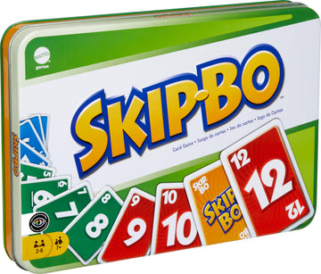 Mattel Games Skip Bo Card Game in Decorative Tin with 162 Cards, Sequencing Family Game for 2 to 6 Players, Kids Gift for Ages 7 Years & Older (Amazon