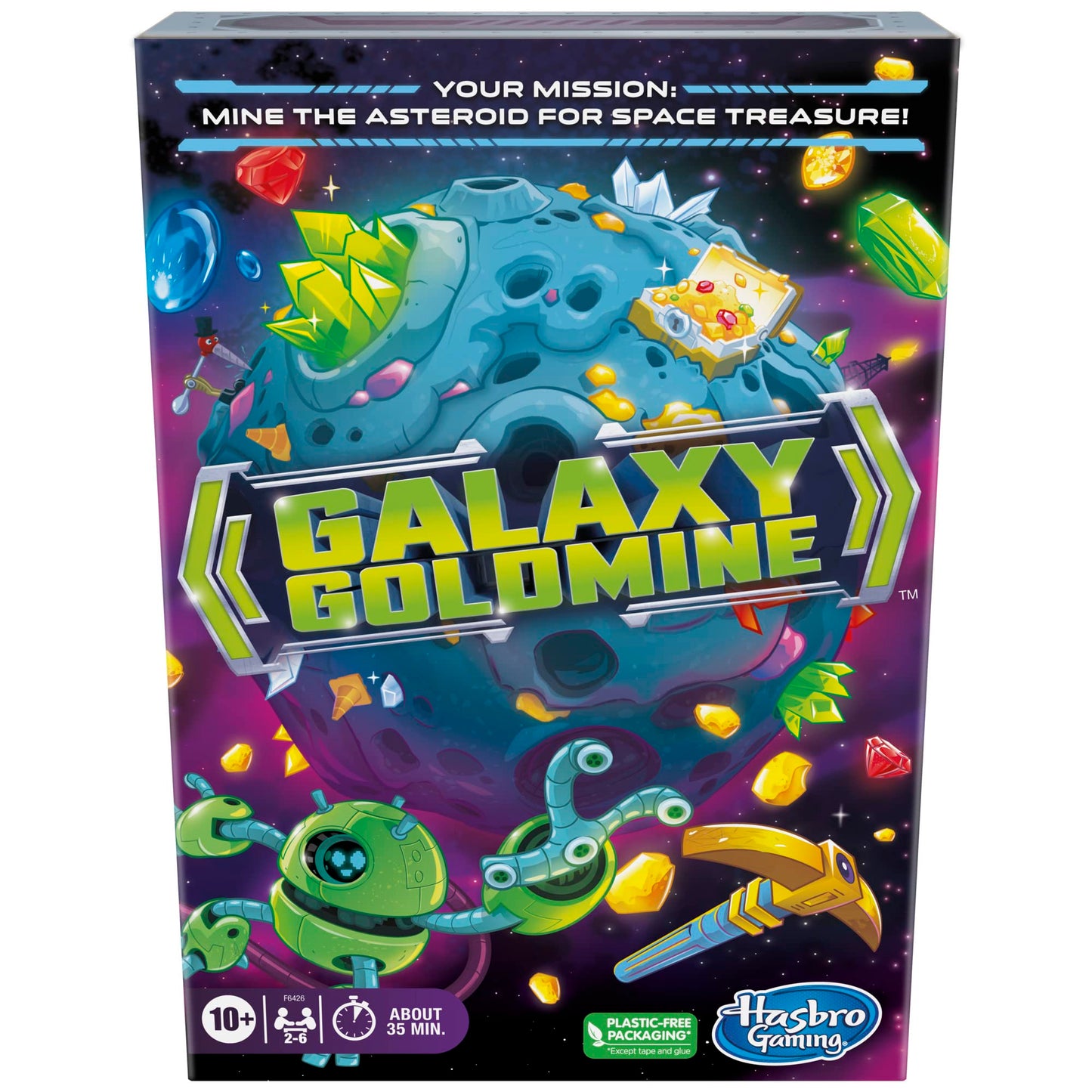Hasbro Gaming Galaxy Goldmine Game, Family Strategy Card Games for Kids Ages 10+, Teens, and Adults, 2-6 Players, Fun Family Card Games