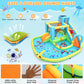 Whubefy Inflatable Water Slide Bounce House, 12.8x12Ft Water Bouncy House w/ 2 Slides/Jumping Area/Catch Ball/Ring Toss Game & 10 Accessories