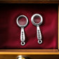 Set of 5 Miniature Magnifying Glasses (1:12 Scale): Vintage Silver Alloy Reading Glass w/Functional Lens, Etched Handle for Dollhouse Study, Desk