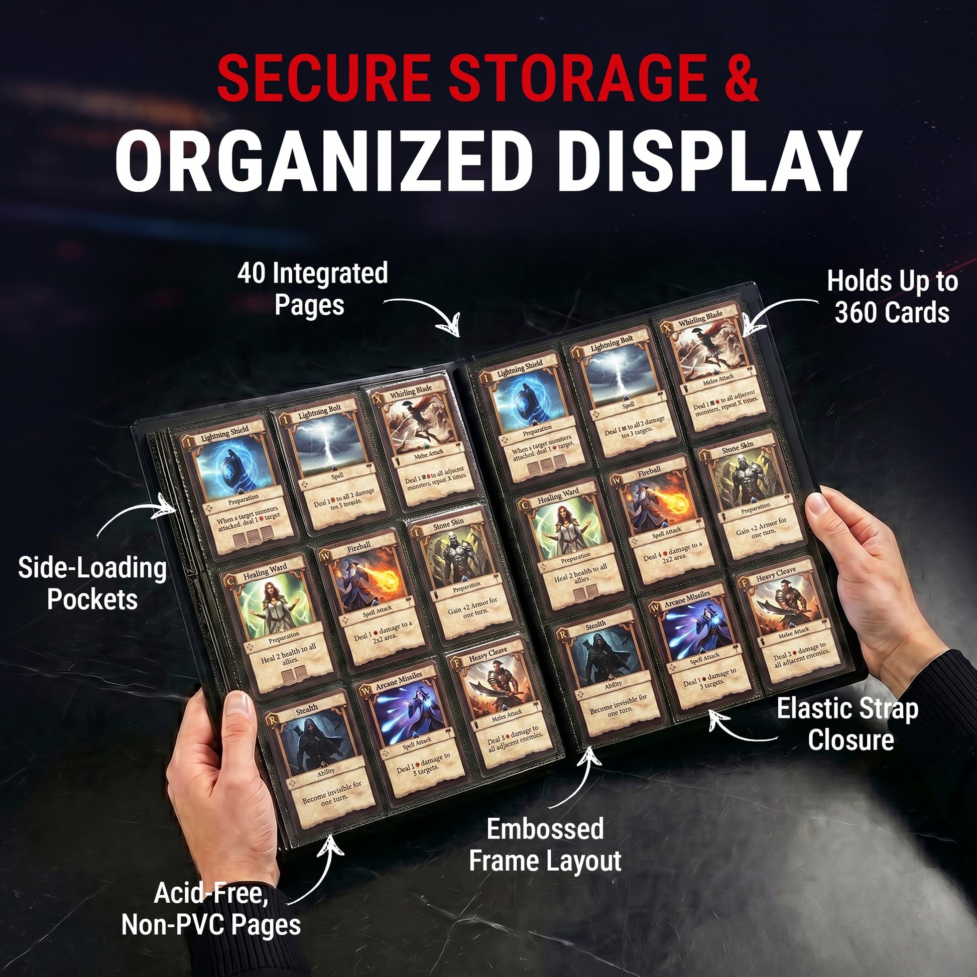 Ultra Pro Pokemon Card Binder 9 Pocket Full-View with Poke Ball Design - Trading Card Binder Holds 360 Cards Side Loading - Organizer for TCG