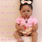 HOOMAI Lifelike Reborn Baby Dolls with Soft Body African American Realistic Girl Doll 22.8 Inch Best Birthday Gift Set