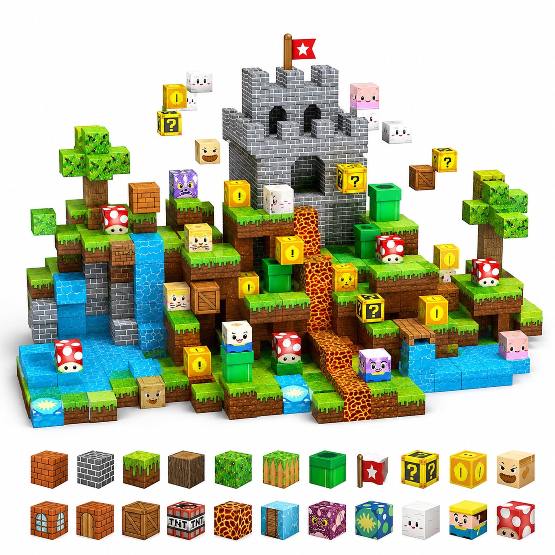 150 Pcs 0.8 Inch Magnetic Blocks - Magnet Toys for Kids, Magnetic Block Cubes, Stackable Learning Magnets, School STEM Playsets and Birthday Gifts