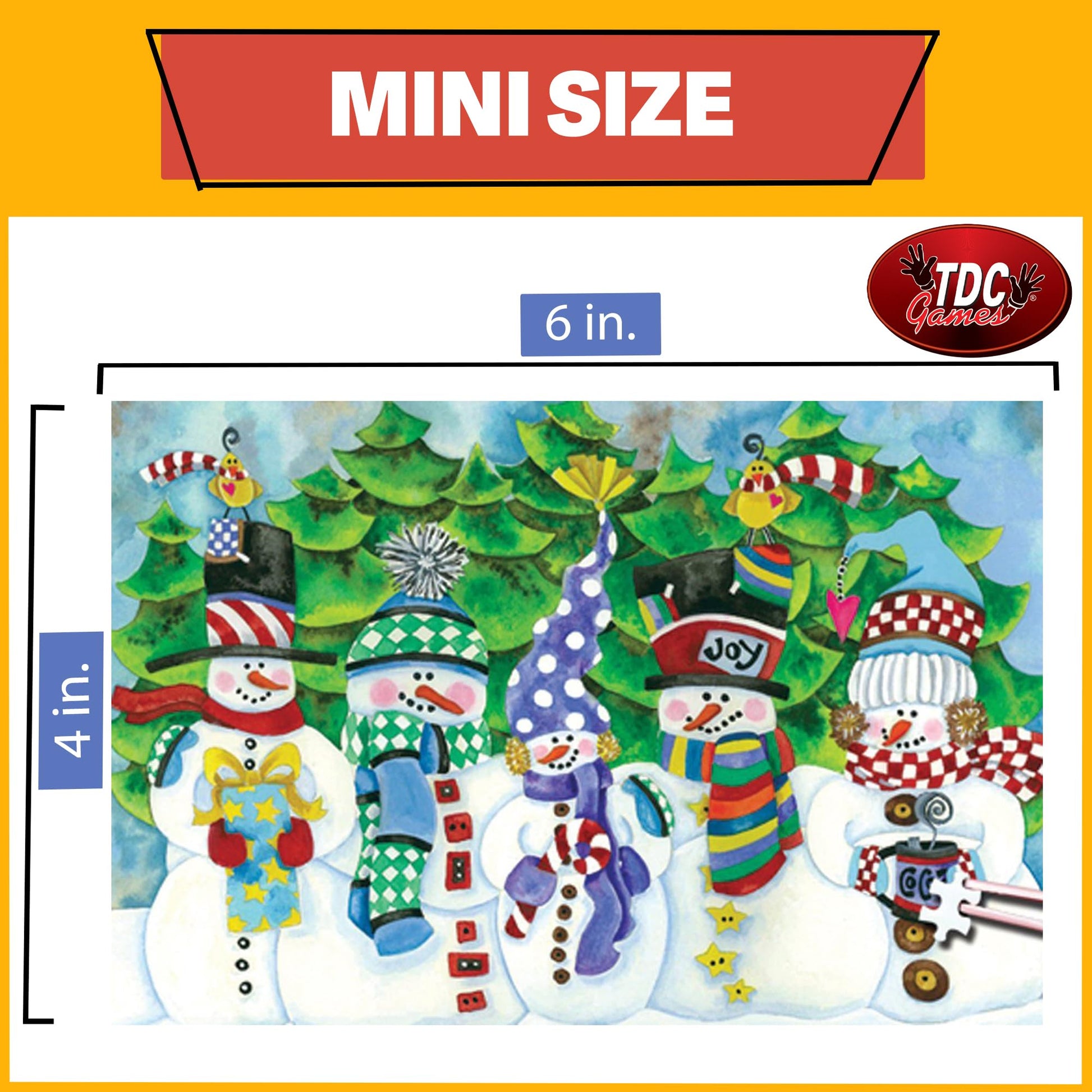 TDC Games World’s Smallest Holiday Jigsaw Puzzle, White Christmas - Mini Puzzles, Small Challenging Travel Art Puzzle for Adults, 200+ Pieces, Gifts