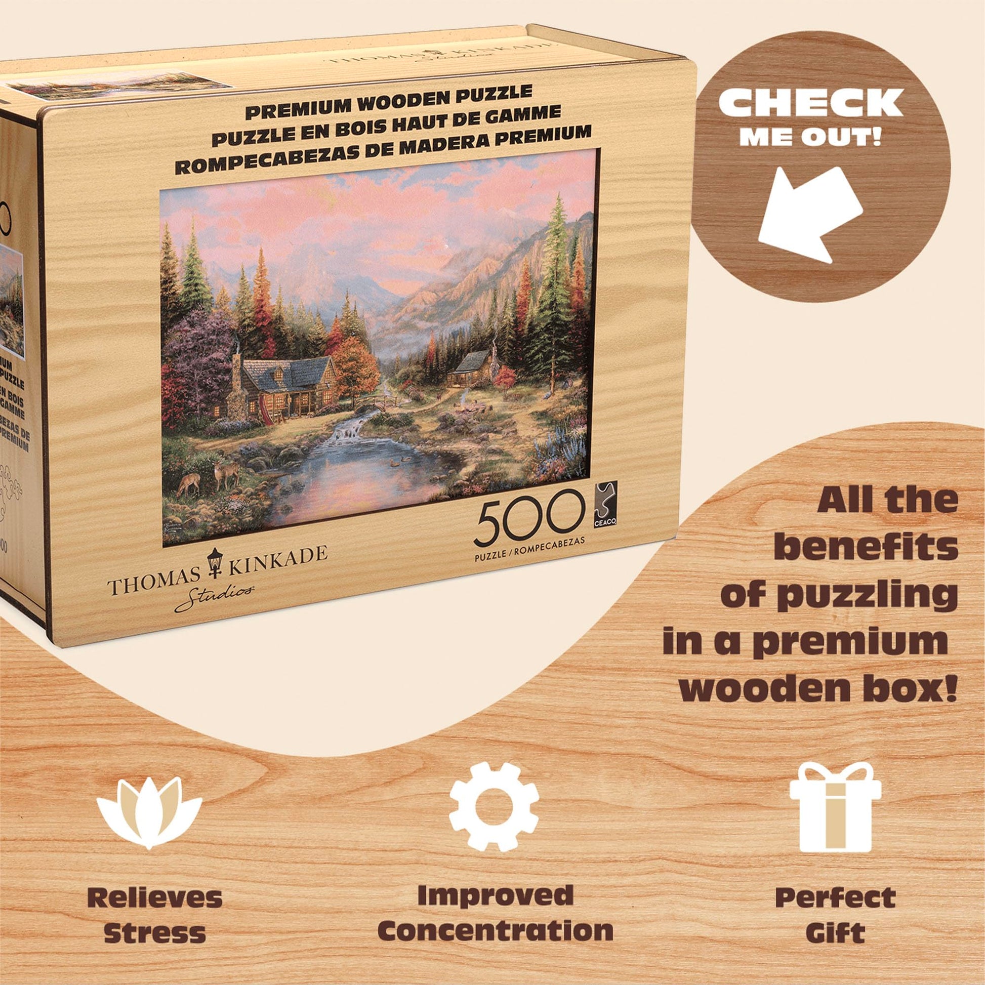 Buffalo Games - Thomas Kinkade Sierra Paradise - 500 Piece Wooden Puzzle