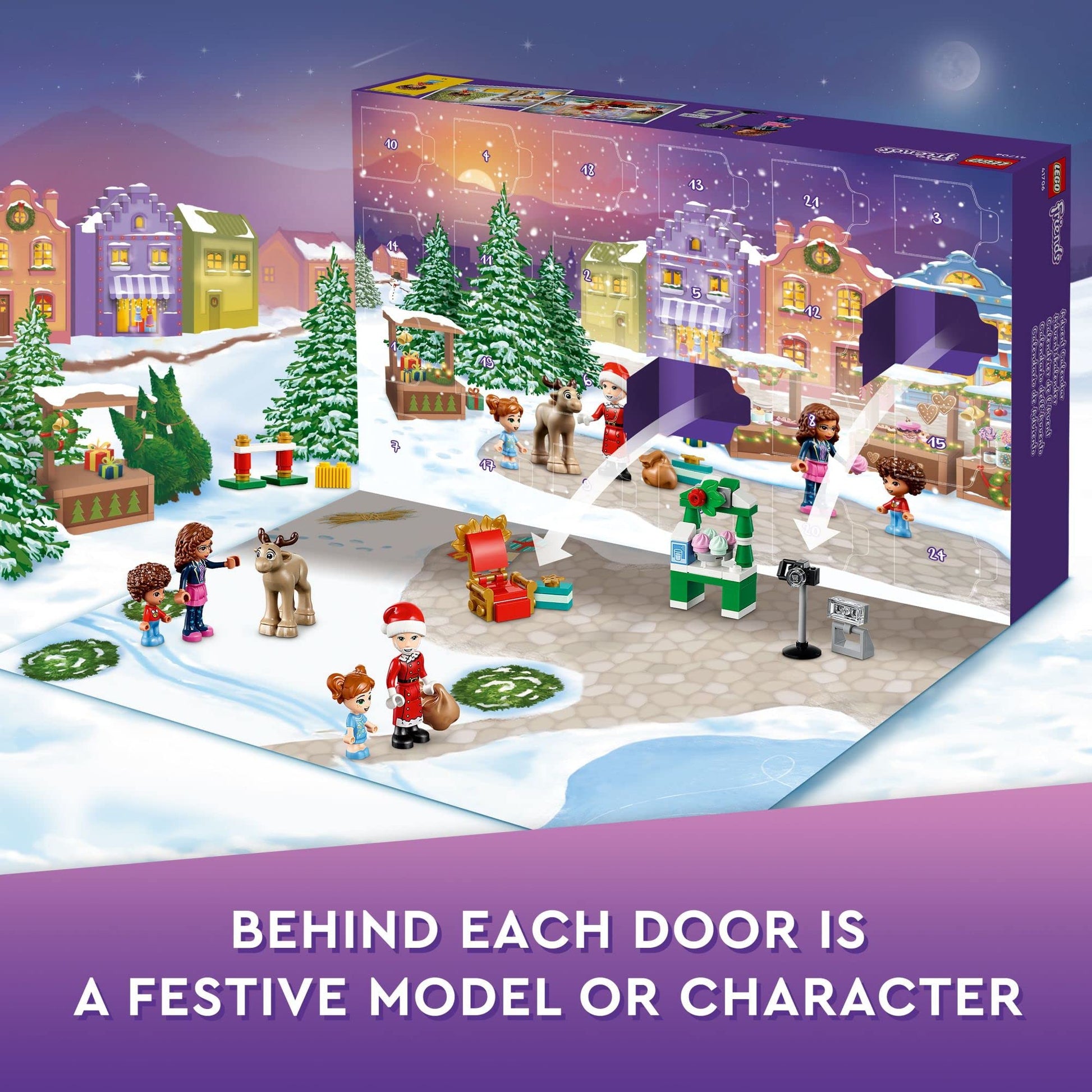LEGO Friends 2022 Advent Calendar 41706 Building Toy Set; 24 Gifts and Holiday Toys, Including Santa’s Sleigh; for Kids, Boys and Girls, Ages 6+ (312