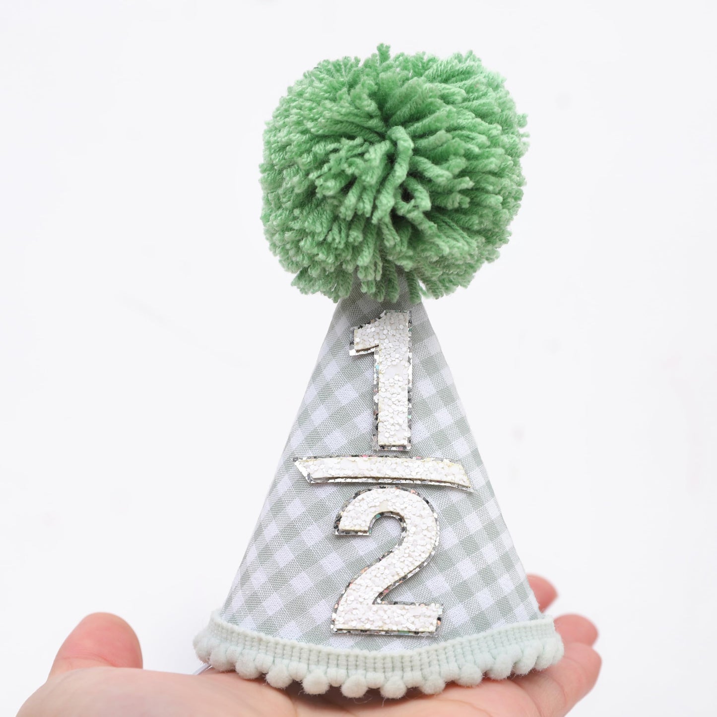 WAHAWU 1/2 Birthday Hat - Cutie Six Months Party Decorations, Green Glitter Half Party Crown, 1/2 Birthday Hat Costume Headwear, For He Or Her Cake