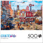 Buffalo Games Old Western Town - Dominic Davison - 500 Piece Jigsaw Puzzle for Adults - Challenging Vintage Western Art with Bonus Diagram - Country
