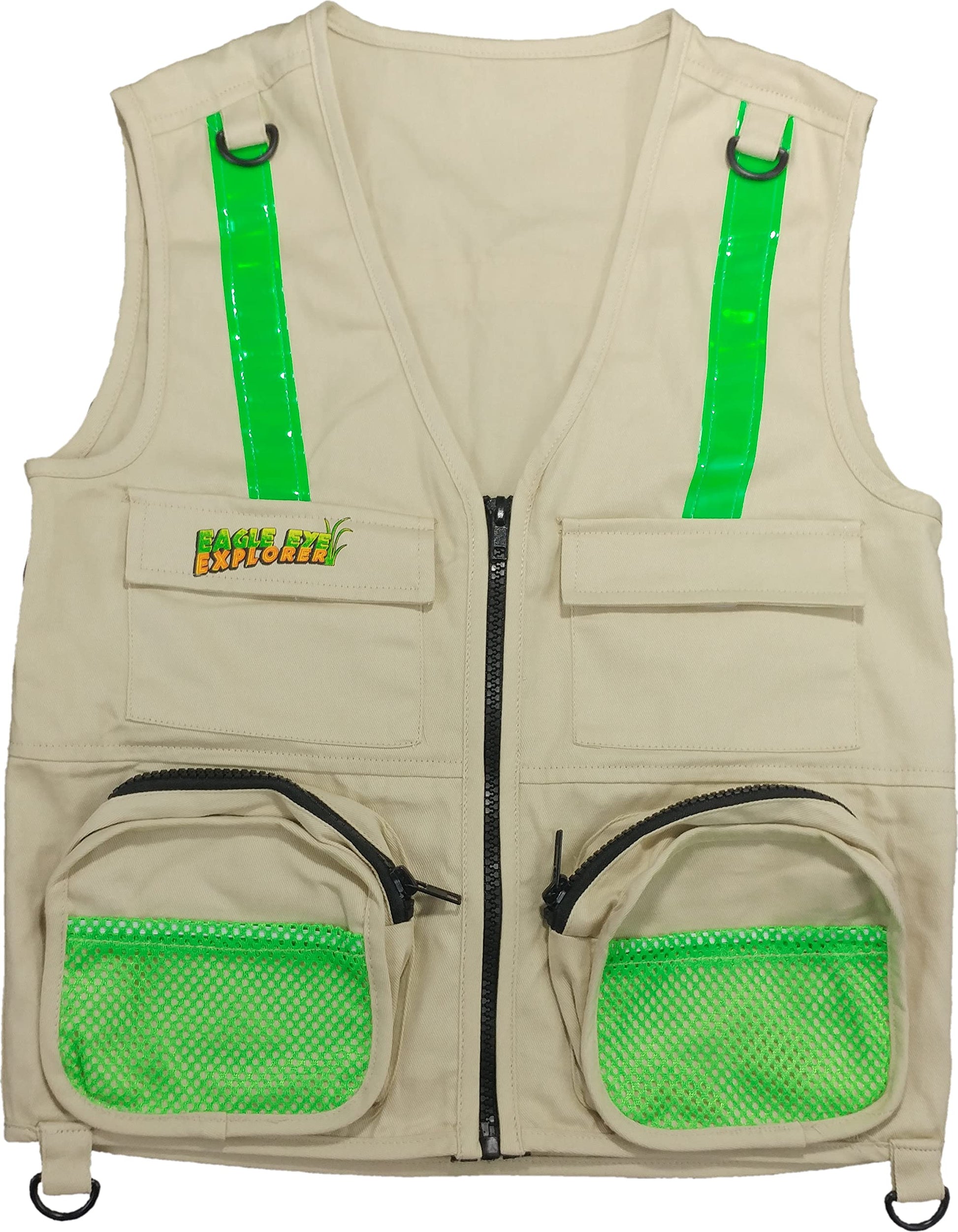 Eagle Eye Explorer Safari Outdoor Exploration Vest Set for Fishing Hunting Outdoor Exploration (Adult S/M, Tan Vest with Hat)