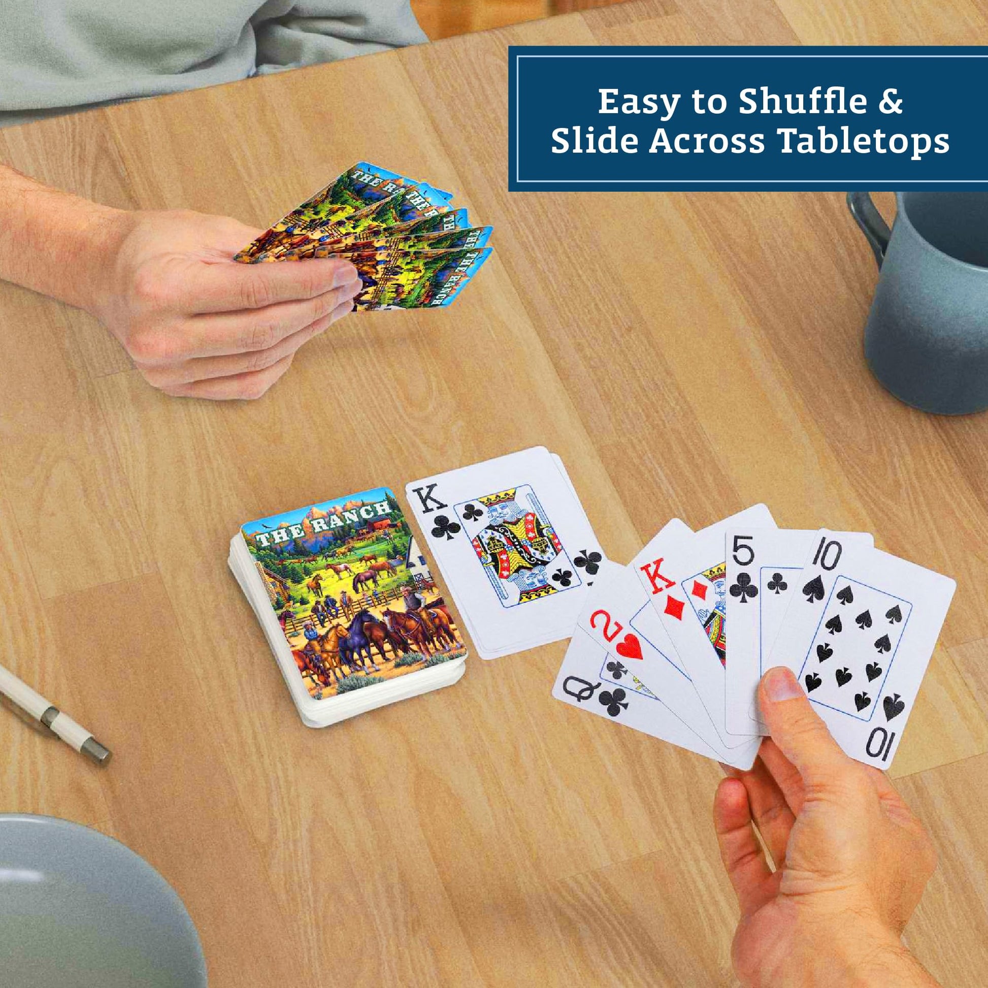 Boardwalk Puzzles Premium Featherlight Unique Playing Cards, Fun Themed Deck for Home and Travel | The Ranch