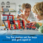 LEGO City Fire Station with Fire Truck Toy - Kids Toy Building Sets with 2 Fire Truck Attachments - Gifts for Boys & Girls Ages 6+ - Pretend Play Set