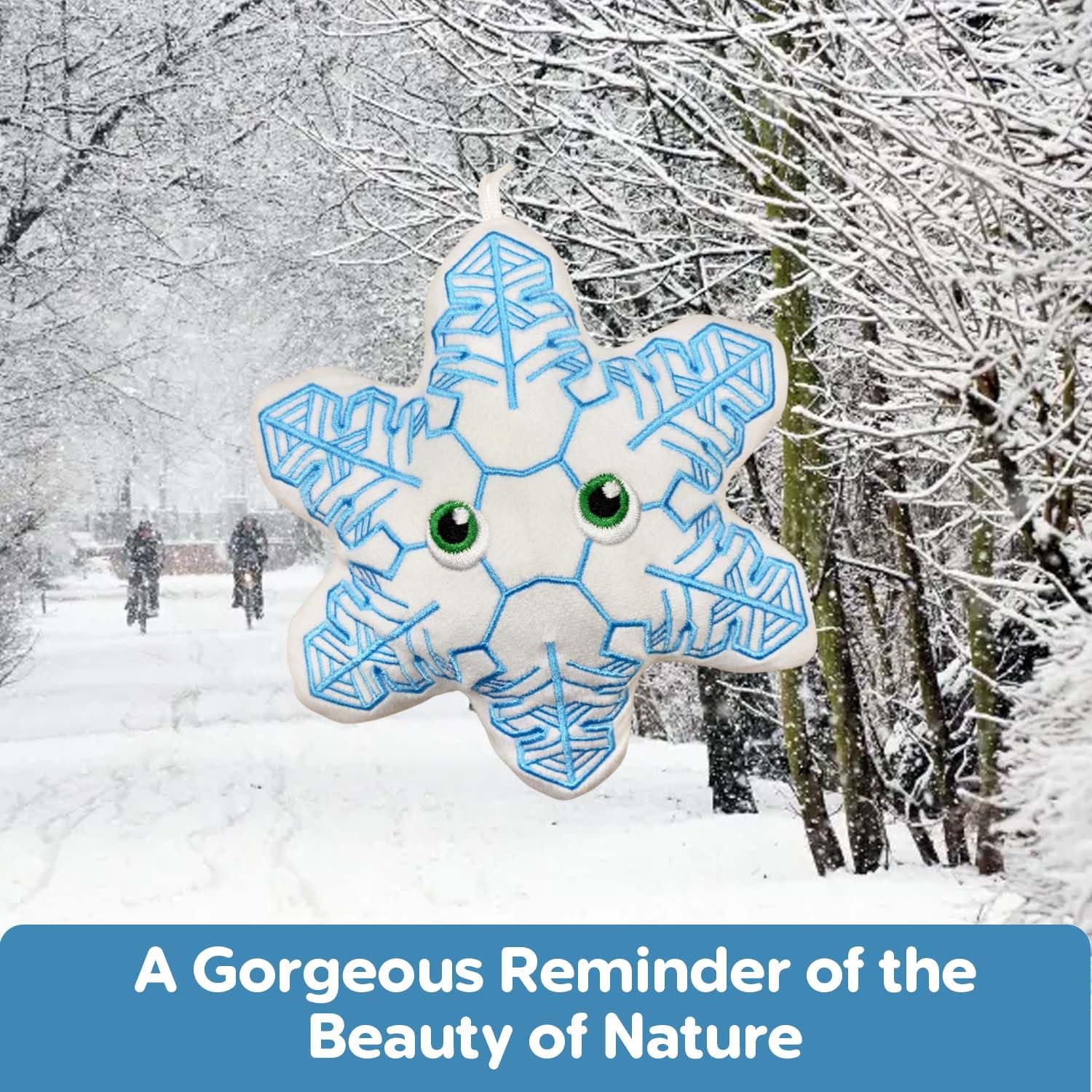 Thunderheads Snowflake Plush, Nature-Inspired Fun Plushie with Educational Card, Soft Collectible Decor,Sustainably Made Weather Gift for Winter Joy