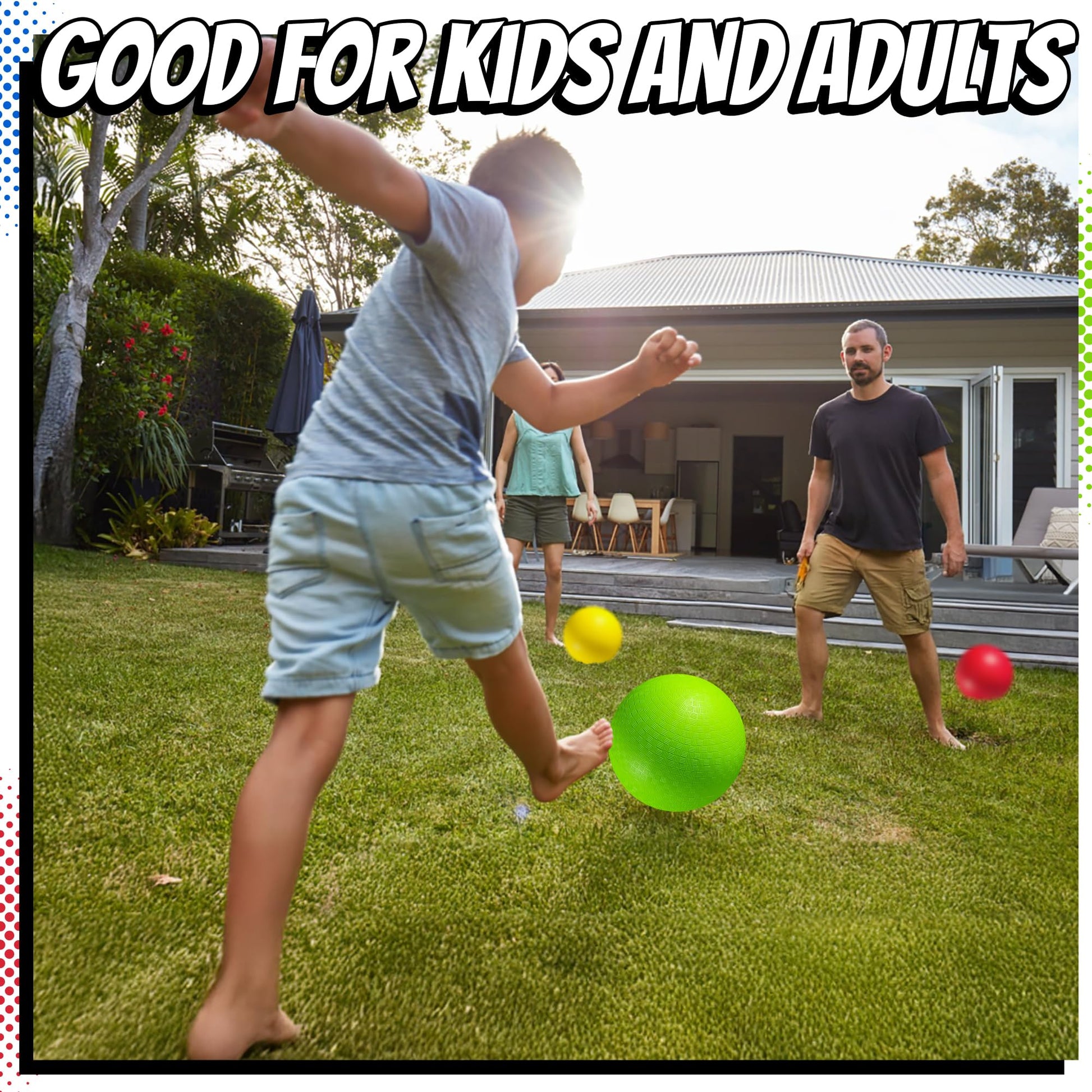 10-Inch Kickballs for Kids & Adults (6-Pack) W/Hand Pump Playground Balls