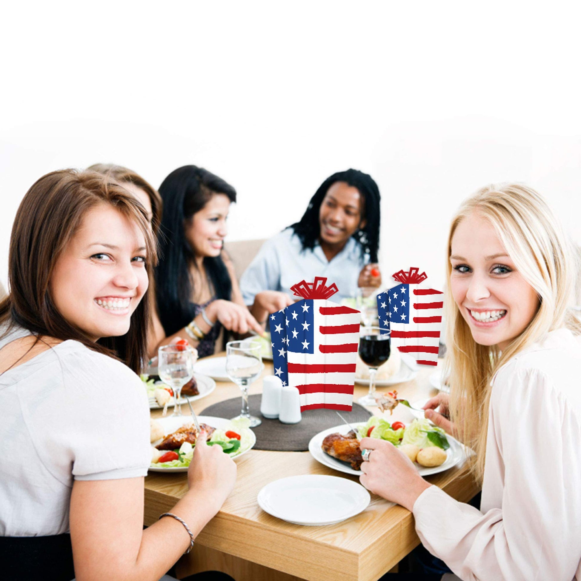 Big Dot of Happiness Stars and Stripes - Table Decorations - Memorial Day, 4th of July and Labor Day USA Patriotic Party Fold and Flare Centerpieces