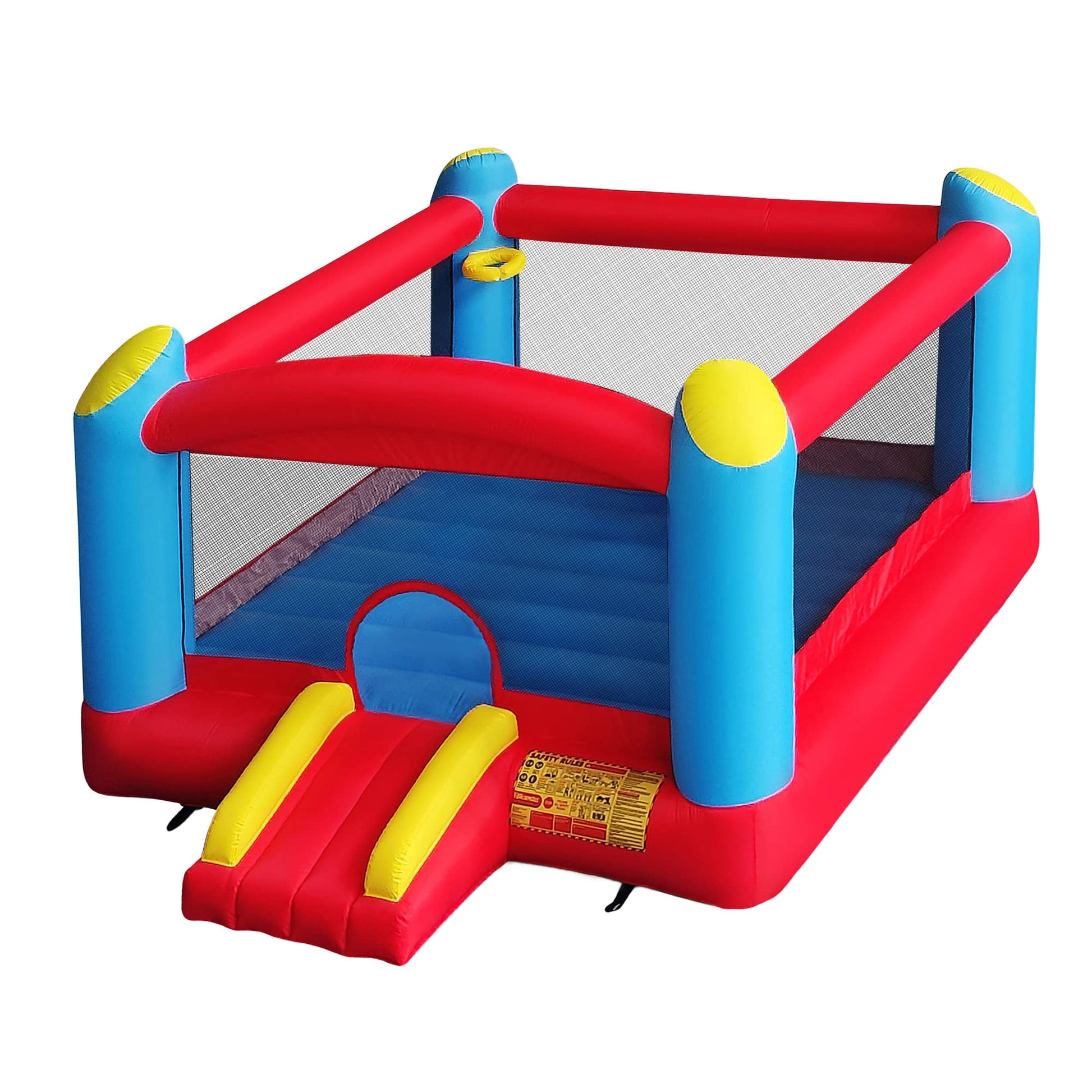 Funormous Enormous Giant Bounce House for Kids, Indoor Outdoor Inflatable Huge Bouncy Castle with Double Basketball Hoops, Includes Air Blower