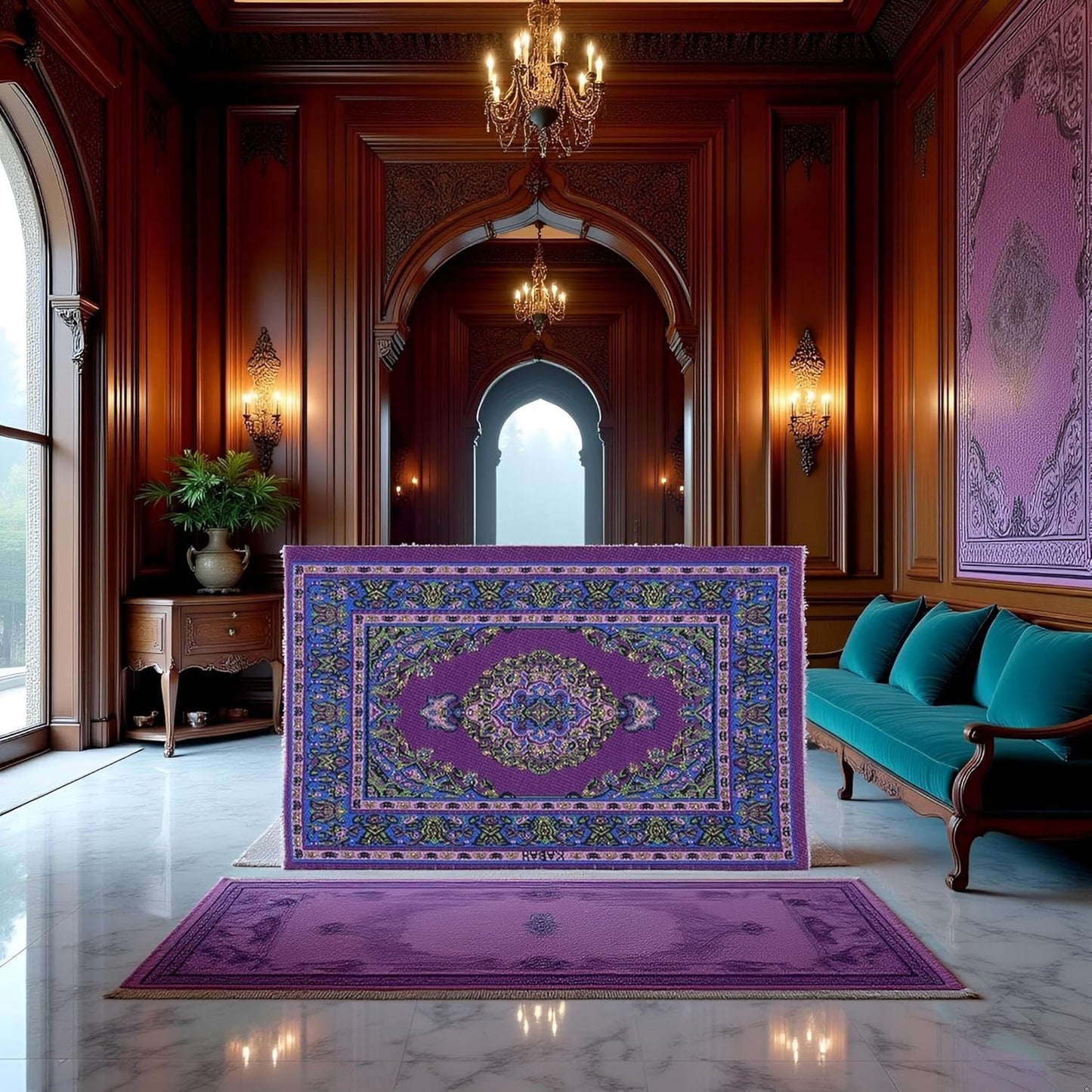 Dollhouse Miniature Purple Hand-Woven Rug, 1:12 Scale Floor Mat, DIY Accessories Accessories Convenient