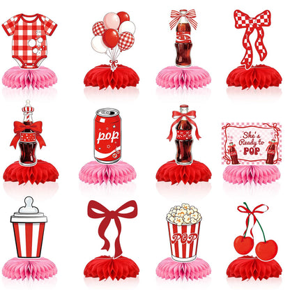 12 Pcs Shes Ready to Pop Party Decorations Baby Shower Birthday Decorations