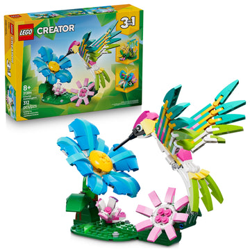 LEGO Creator 3 in1 Wild Animals: Colorful Hummingbird Building Toy for Girls, Boys, & Kids, Ages 8+ - Build a Bird, Butterfly, or Tropical Fish - Gift