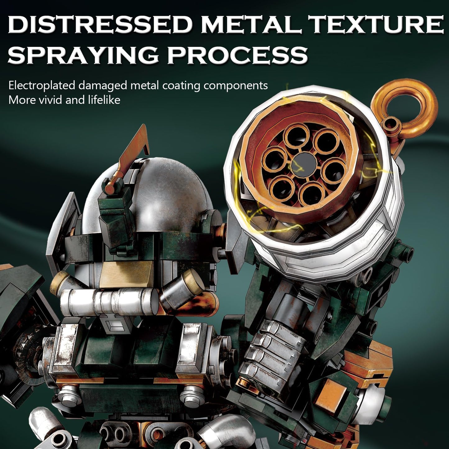 HIGH GODO Mech Robot Building Set, Destroy Warrior City Soldier Mech Model Building Kit with Weapons, Creative Cool Robots Toys Gift for Teens Adults