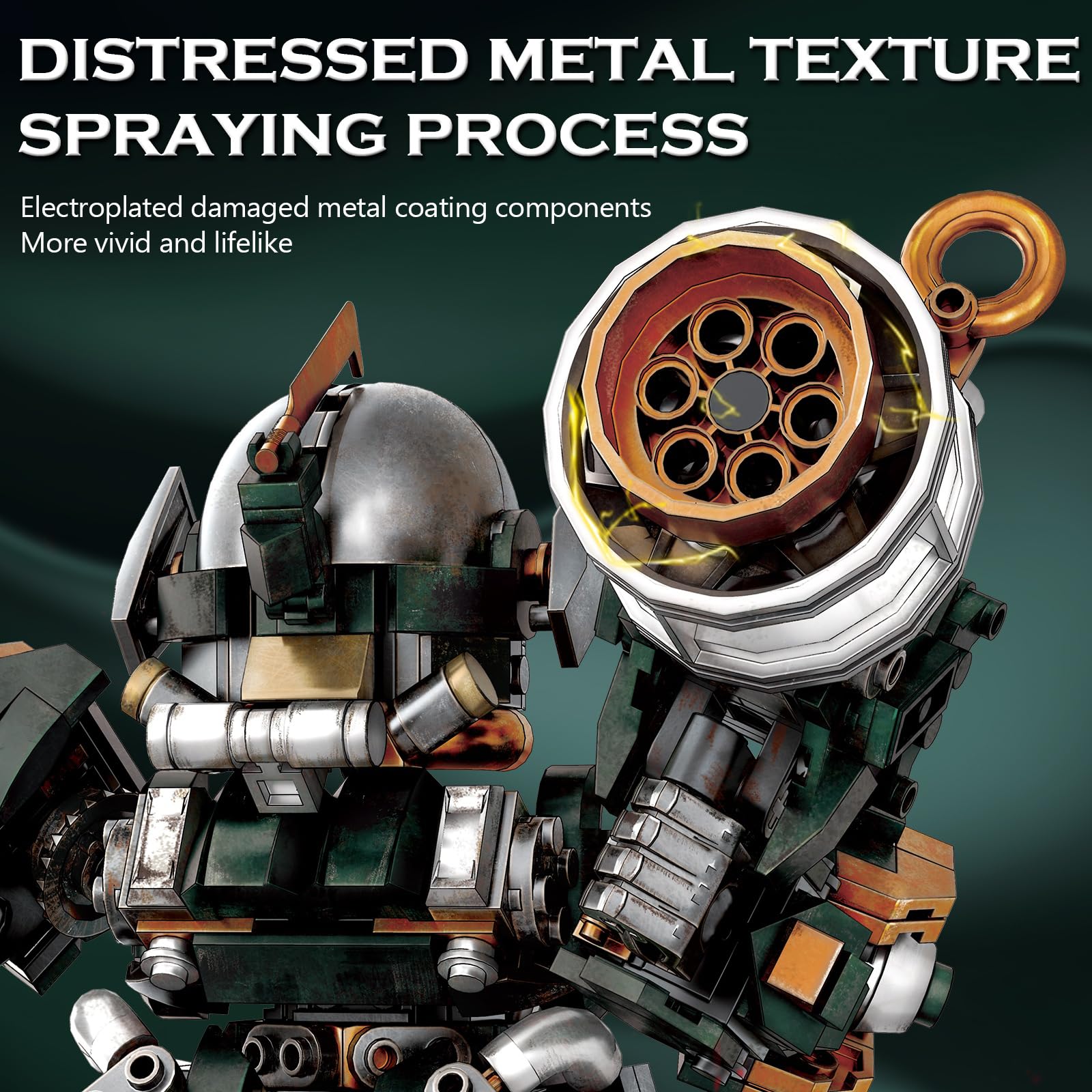 HIGH GODO Mech Robot Building Set, Destroy Warrior City Soldier Mech Model Building Kit with Weapons, Creative Cool Robots Toys Gift for Teens Adults